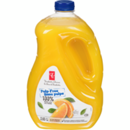 PC Orange Juice, Pulp-Free 100%, 2.63L