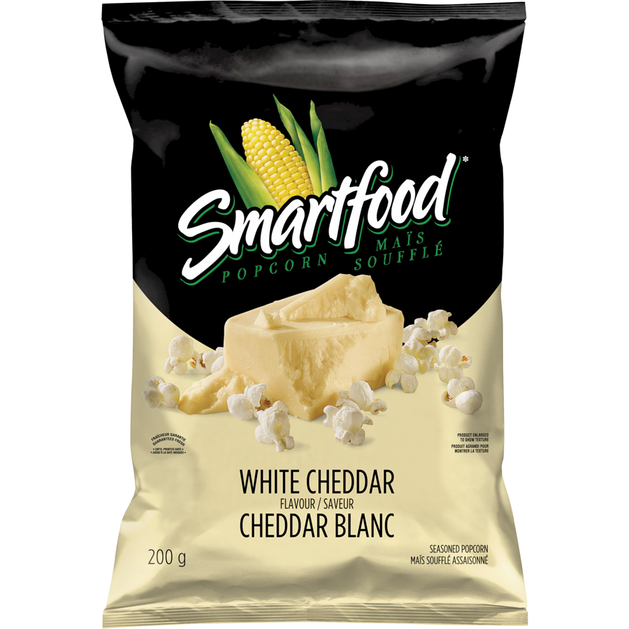 Smart Food Popcorn, White Cheddar, 200g