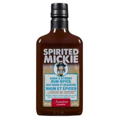 Sensations Spirited Mickie BBQ Sauce, Dark & Stormy Rum, 375 mL