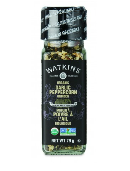 Watkins, Organic Garlic Peppercorn Grinder, 79 g