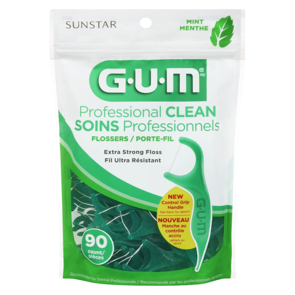 G.U.M. Dental Floss, Extra Strong Flosser Picks, Mint, 90