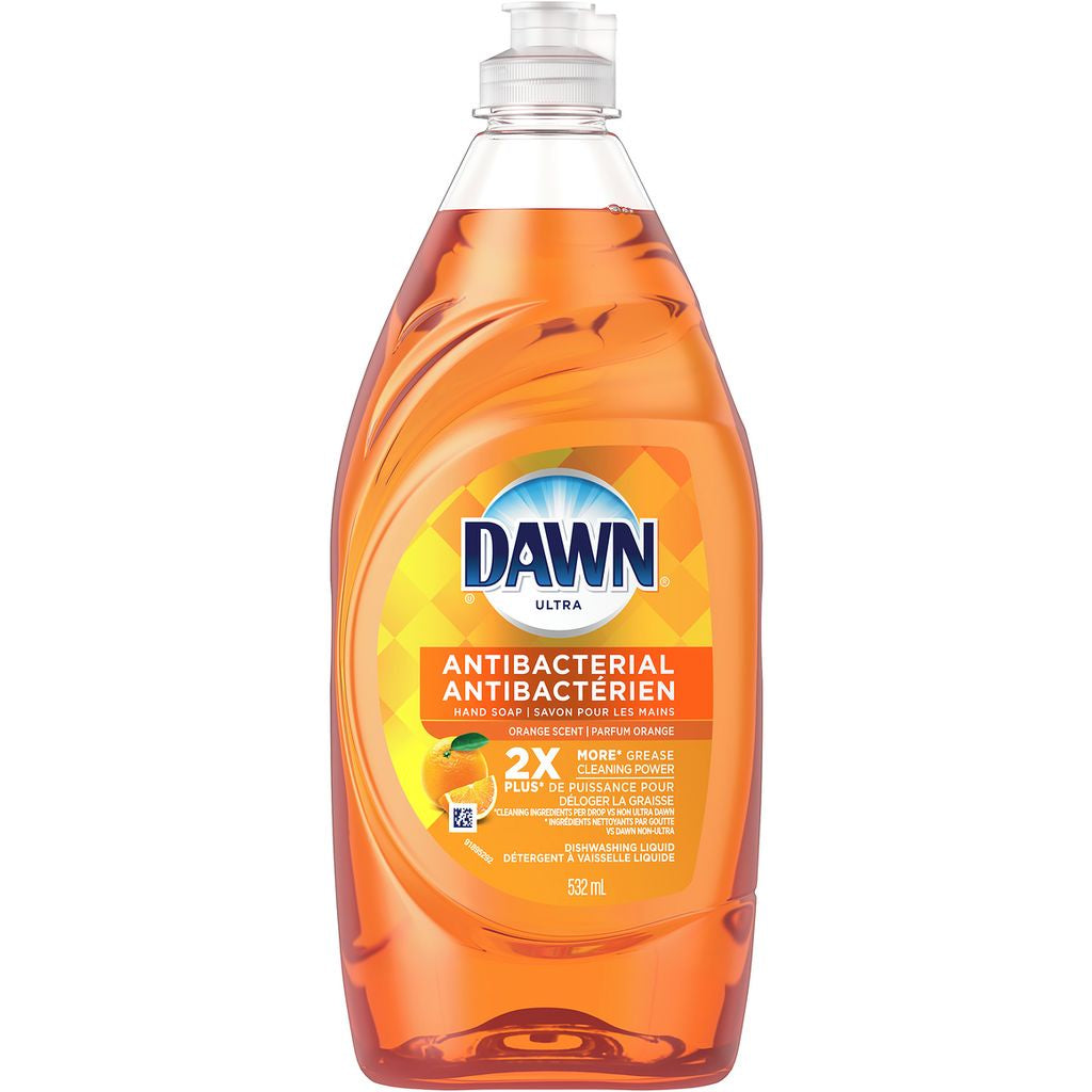 Dawn Dishwashing Liquid, Antibacterial Orange, 532 mL