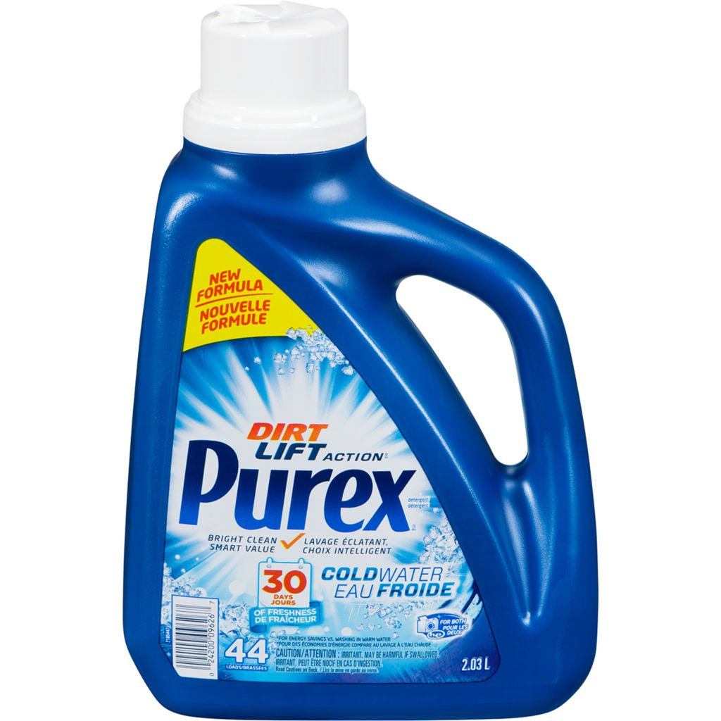 Purex Laundry Detergent, Dirt Lift Cold Water 44 Loads, 2.03L