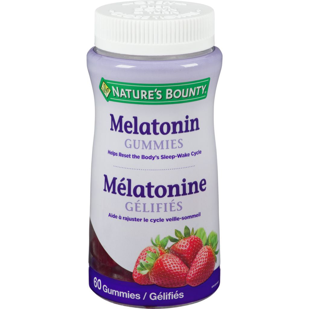 Nature's Bounty Melatonin Gummies, Strawberry, 2.5mg, 60