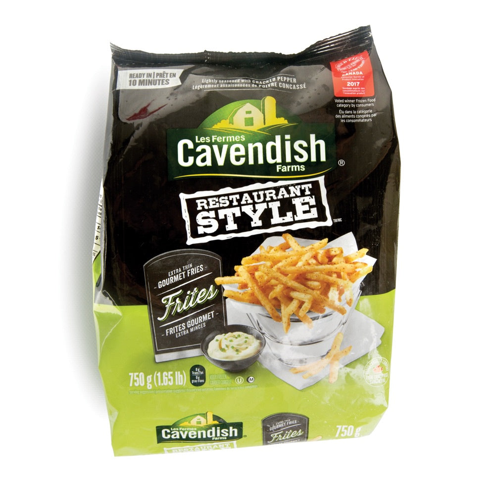 Cavendish Potato Fries, Restaurant Style, Extra Thin, 750g