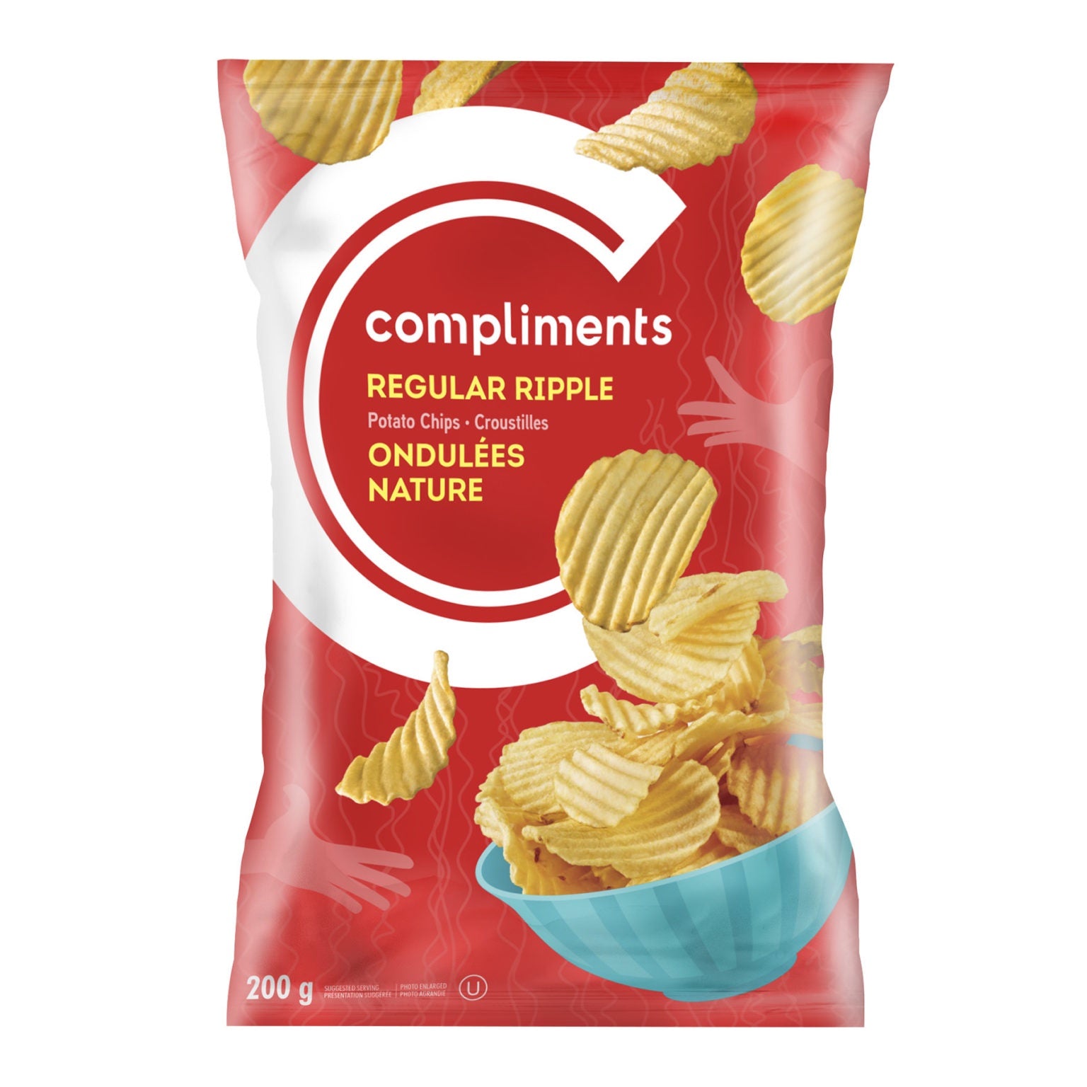 Compliments Ripple Chips, Regular, 200g