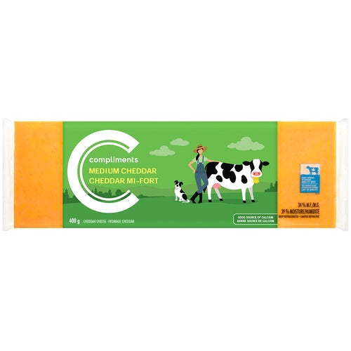 Compliments Cheese, Medium Cheddar, 400g