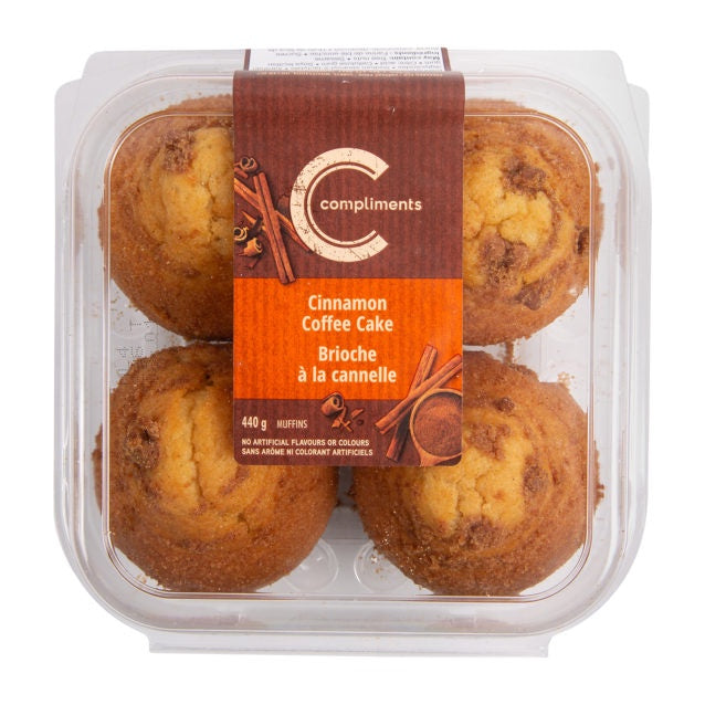 Compliments Cinnamon Swirl Coffee Cake Muffins, 400g, 4 Pkg.