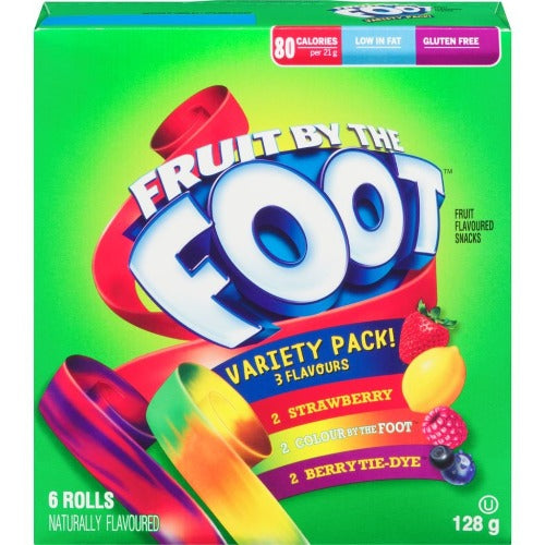 Betty Crocker Fruit Snacks, Fruit By the Foot, 3 Flavours Variety Pack, 128 g