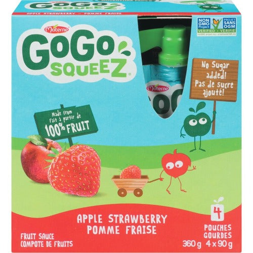 GoGo Squeez, Apple Strawberry, 90 g