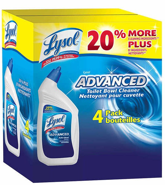 Lysol Toilet Bowl Cleaner, Advanced, 4 x 946 mL