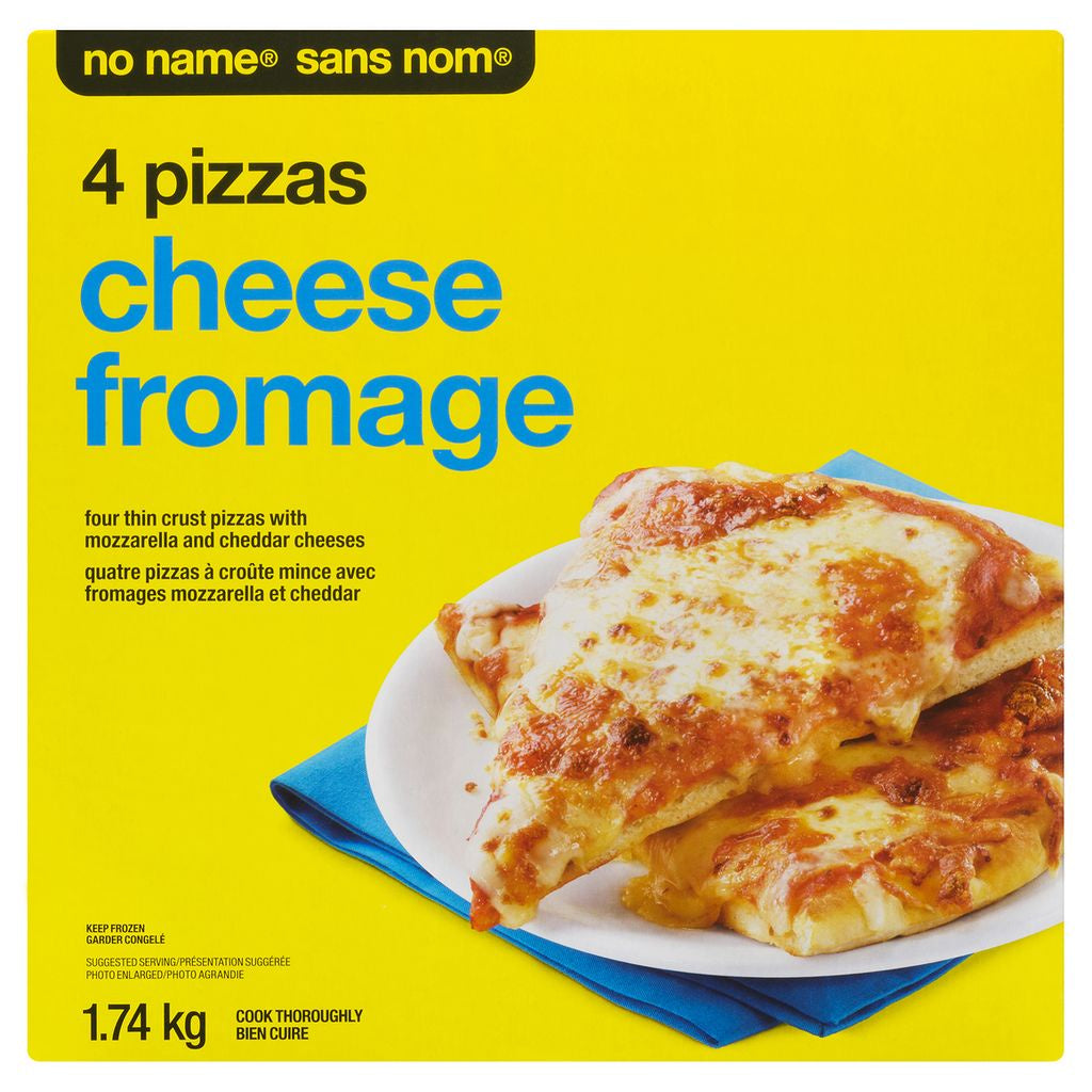 No Name Pizza, Cheese, 4 per box, 1.74 kg