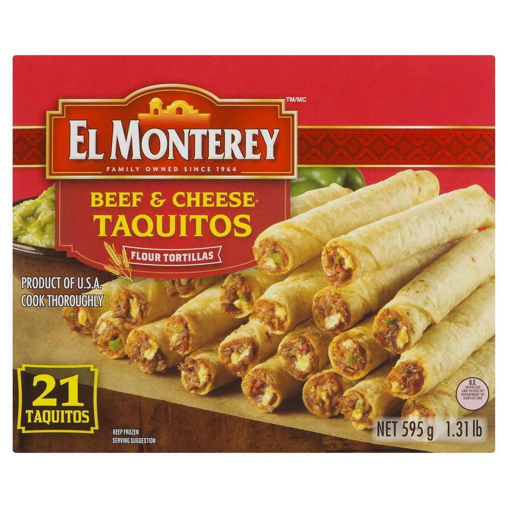 El Monterey Taquitos, Beef & Cheese, 595g, 21