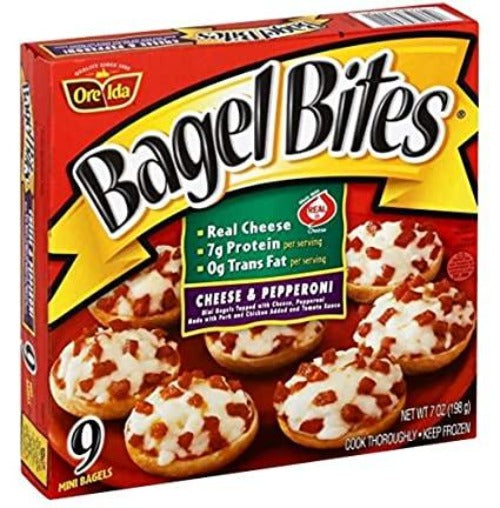 Heinz Bagel Bites, Cheese & Pepperoni, 9 mini bagels, 198 g