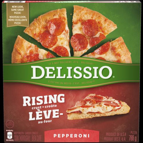 Delissio Frozen Pizza, Rising Crust, Pepperoni, 788g