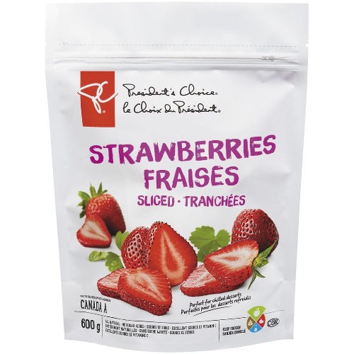 President's Choice, Frozen Fruit, Sliced Strawberries, 600 g