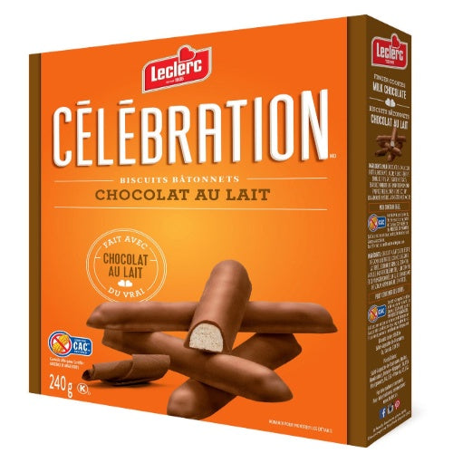 Leclerc Celebration Finger Cookies, Milk Chocolate, 240g