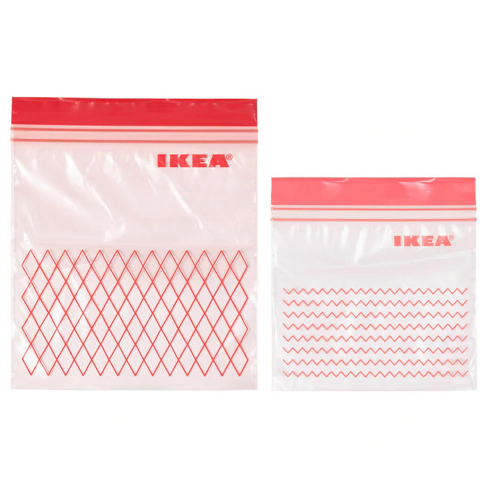 Istad Ziplock Bags, 0.4L, 1L Red, 60 Bags