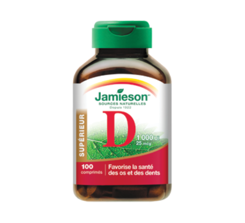 Jamieson, Vitamin D3, 1000 IU, 100 tablets