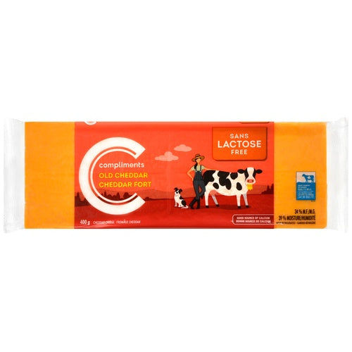 Compliments Cheese, Old Orange Cheddar, Lactose Free, 400g