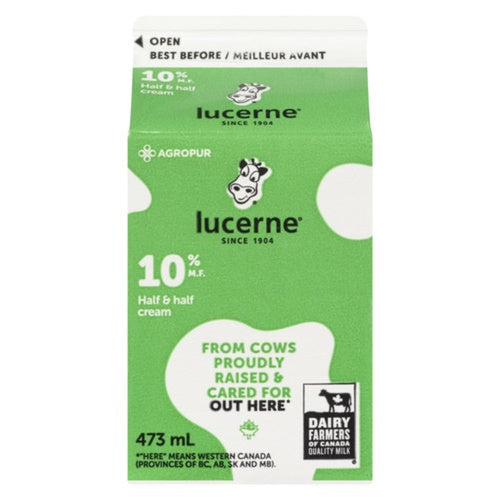 Lucerne 1/2 & 1/2 Cream, 10%, 473ml