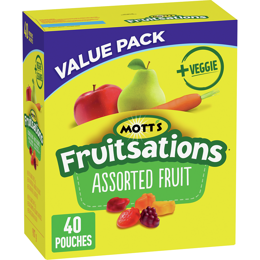 Motts Fruitsations Fruit Snacks, Assorted Fruits, 907 g,  40