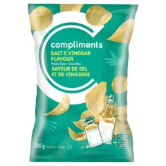Compliments Potato Chips, Salt & Vinegar.  200 g