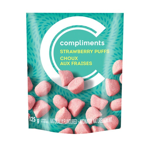 Compliments Strawberry Puffs, 125 g
