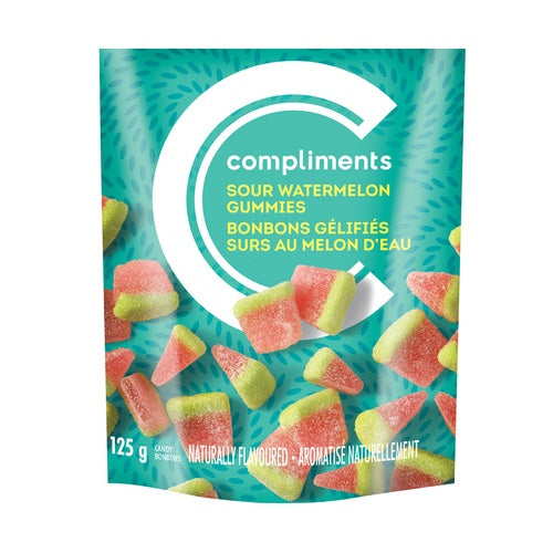 Compliments Sour Watermelon Gummies, 125 g